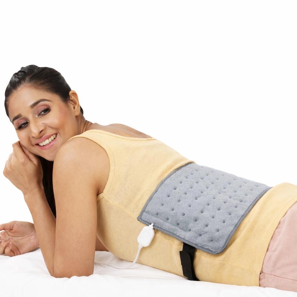 H03 Electric Heating Pad for Period Cramps Back Pain Relief with Velcro Strap Handsfree Use Multipurpose for Back, Shoulder & Legs Pain Relief with Adjustable Temperature