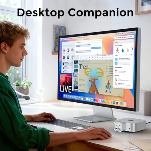 NEWQ Mac mini M4 ハブ、6-in-1 フロントアクセスドッキングステーション の商品画像 3