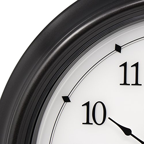 Image of AcuRite 75133M LED Illuminated Outdoor Clock with Temperature and Humidity, 24 inch, Black