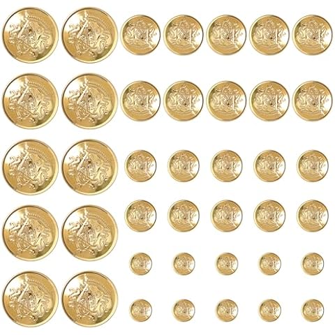 40 Pcs Vintage Gold Brass Shank Buttons Cover