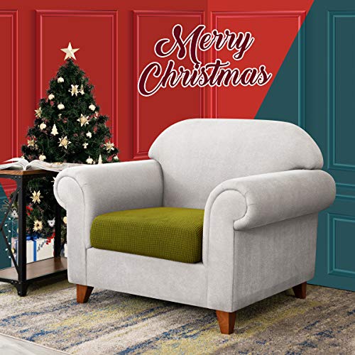 Image of CHUN YI Stretch Couch Cover Suitable for Armchair Loveseat Sofa, Cushion Seat Slipcover with Spandex Jacquard Fabric, 1pc, Yellow Green