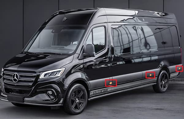 RZG 6x Schwarz Getönte Linse Seitenmarkierungsleuchte LED Blinker Reflektor Licht Für 2014-2022 MB Sprinter 906 907 910 Crafter 2E