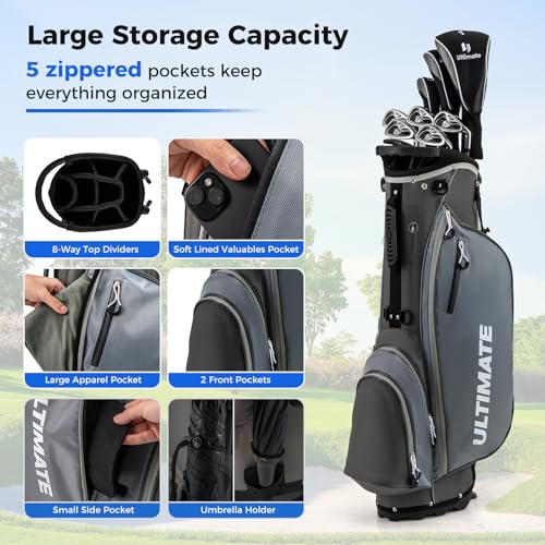 Goplus Complete Golf Club Set for Men, 9 Pieces Golf Clubs with #1 Driver, #3 Fairway, #4 Hybrid, #6 & #7 & #8 & #9 & #P Irons, Putter, Head Covers, Men's Right Handed - Image 8