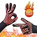 Produktbild Grillhandschuhe,Ofenhandschuhe BBQ Kochenhandschuhe Backhandschuhe Hitzefeste Handschuhe Kaminhandschuhe bis zu 800°C 1 Paar Silikon Rutschfeste EN407 Zum Grillen,Kochen,Schweißen,Feuerplatz