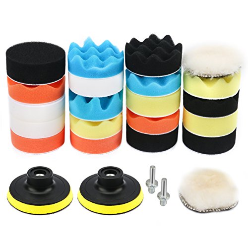 image for VERONES Car Foam Drill Polishing Pad Kit 25 PCS 3 Inch/80mm Buffing Pa