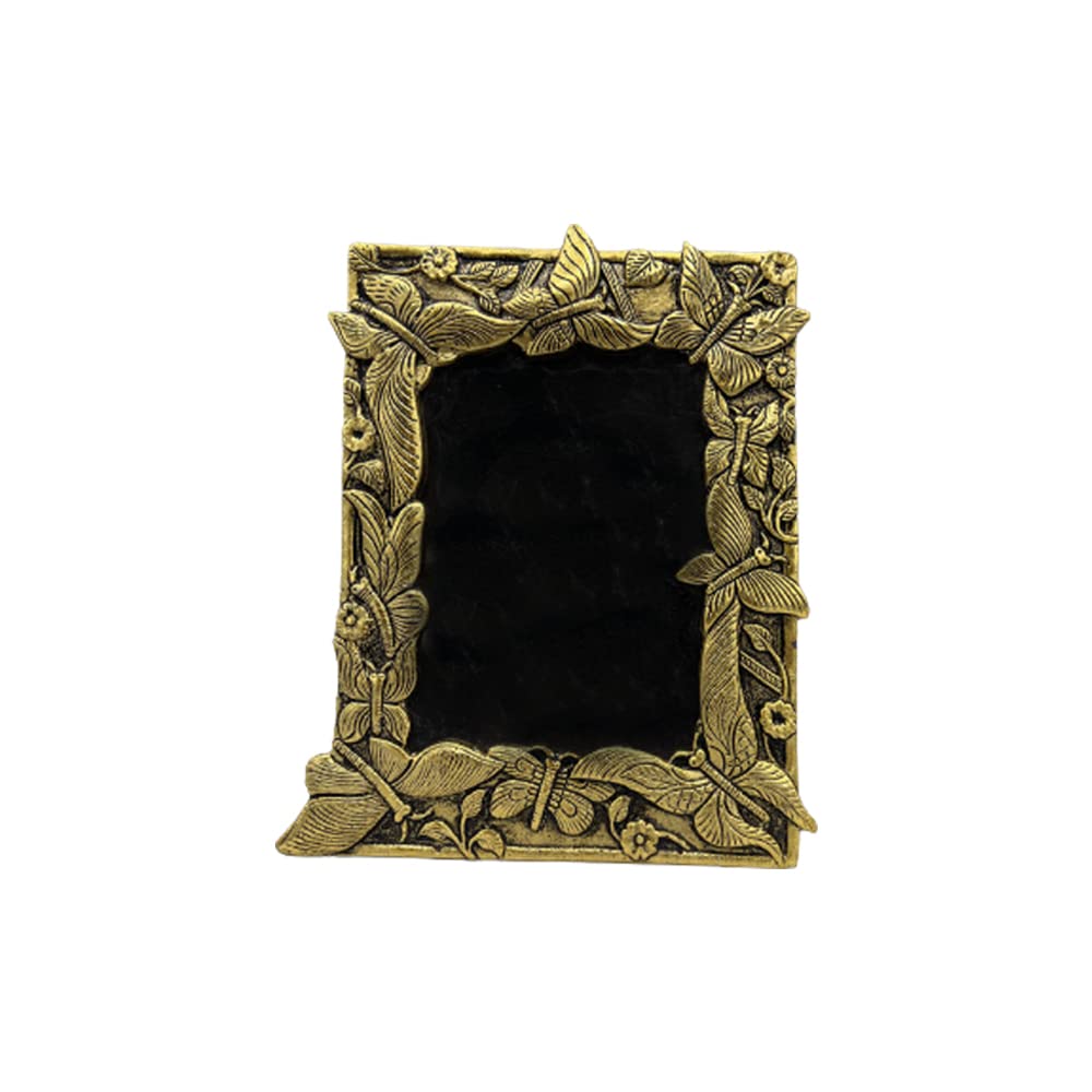 Agroware Butterfly Frame 6x4 Inch, Luxury Antique Gold Plated Photo Frame, Photo Display, Tabletop Wall Hanging, Gift Ideas, Gold