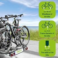 EUFAB 12010LAS Fahrradträger POKER-F, E-Bike geeignet, komplett vormontiert, Diebstahlschutz, für 2 Fahrräder, für Anhängerkupplung, Schwarz, 142 x 70 x 58 cm – Ansicht 3
