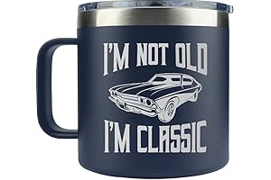 Dad Birthday Gifts for Men: 14oz Navy Blue Tumbler with Funny Sayings