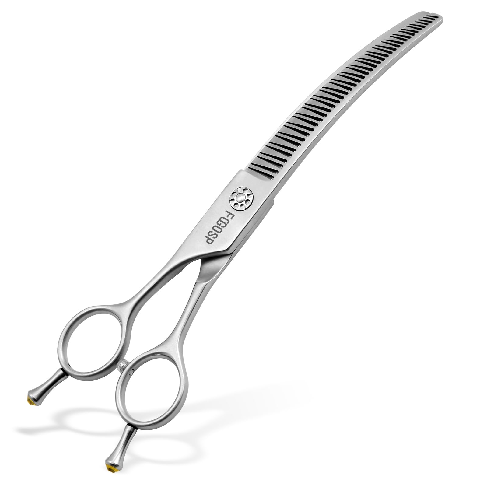 FOGOSP Left Handed Curved Thinning Shears Dog Grooming with Patented 3D Gradient Seamless Teeth Smooth Blending Shears for Dogs Cats Professional Grooming Scissors for Beginners & Home Use Japan VG10