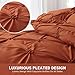 JOLLYVOGUE Queen Comforter Set 7 Pieces, Burnt Orange Bed in a Bag Comforter Set for Bedroom, Bedding Comforter Sets with Comforter, Sheets,Ruffled Shams & Pillowcases