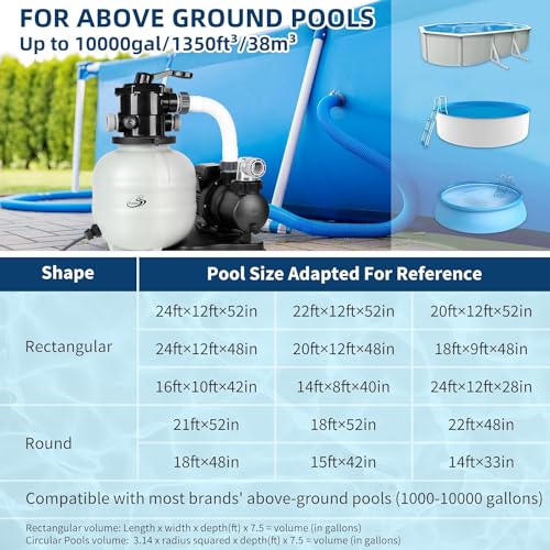 Image of BlueBay 13in Sand Filter Pump with Timer, 7-Way Valve and Strainer Basket for Above Ground Pools up to 8000 Gallons - Easy Installation, Gray