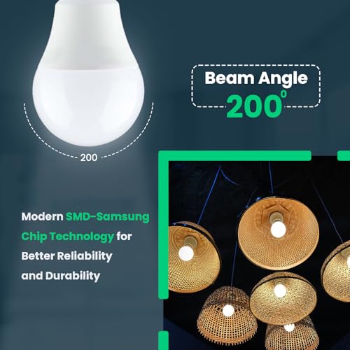 VT-2099 8.5W A60 Thermal Plastic Bulbs COLORCODE:4000K E27 | Day White | Standard Holder | Non Dimmable & Energy-Saving | 60W Equivalent | Thermoplastic Body | Screw Bulb | Frosted Bulb | Pack of 6 - Image 2