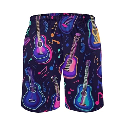 Guitar Music Notes Mens Swim Trunks Quick Dry Board Shorts Beach Swimwear Bathing Suits3