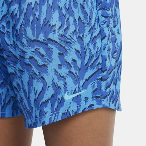 Nike One Big Kids' (Girls') Woven High-Waisted Shorts (Light Photo Blue/Game Royal/Dusty Cactus, FQ4527-435) Size Medium4