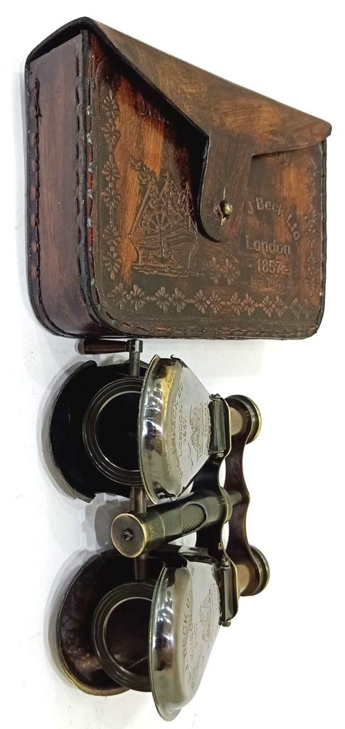 Nautical Brass Spyglass Monocular with Brown Leather Case London 1857 Gift Decor Rustic Vintage Home Decor Gifts