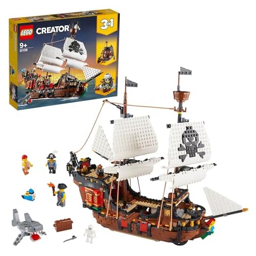 LEGO 31088 Creator - Bewohner der Tiefsee mit Hai, Krabbe und Schatztruhe 3 LEGO 31109 Creator 3-in-1 Spielzeugset Piratenschiff, Taverne und Totenkopfinsel