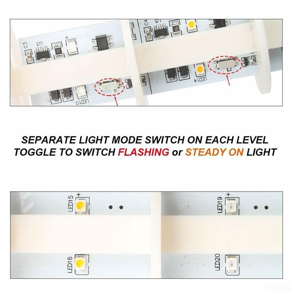Fockety Industriële Signaallamp, DC 12V/24V 3-laagse Kolom LED Fockety Industriële Signaallamp, DC 12V/24V 3-laagse Kolom LED