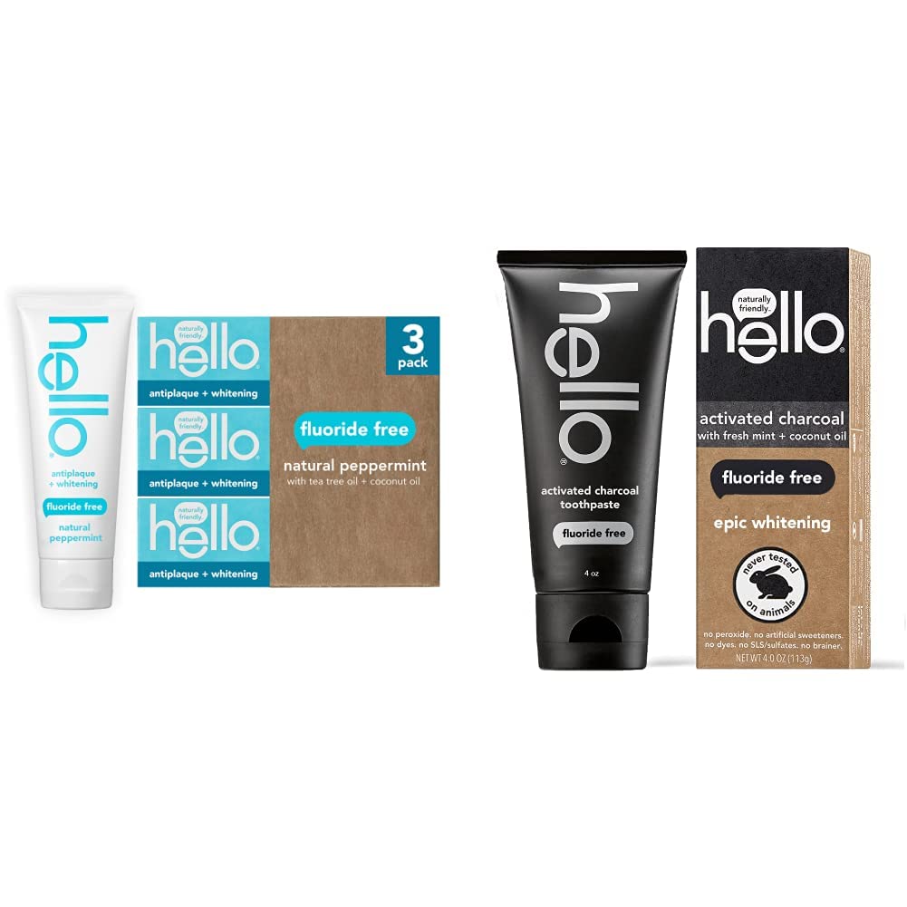 Antiplaque Whitening Toothpaste (3 Pack) and Activated Charcoal Epic Teeth Whitening Toothpaste