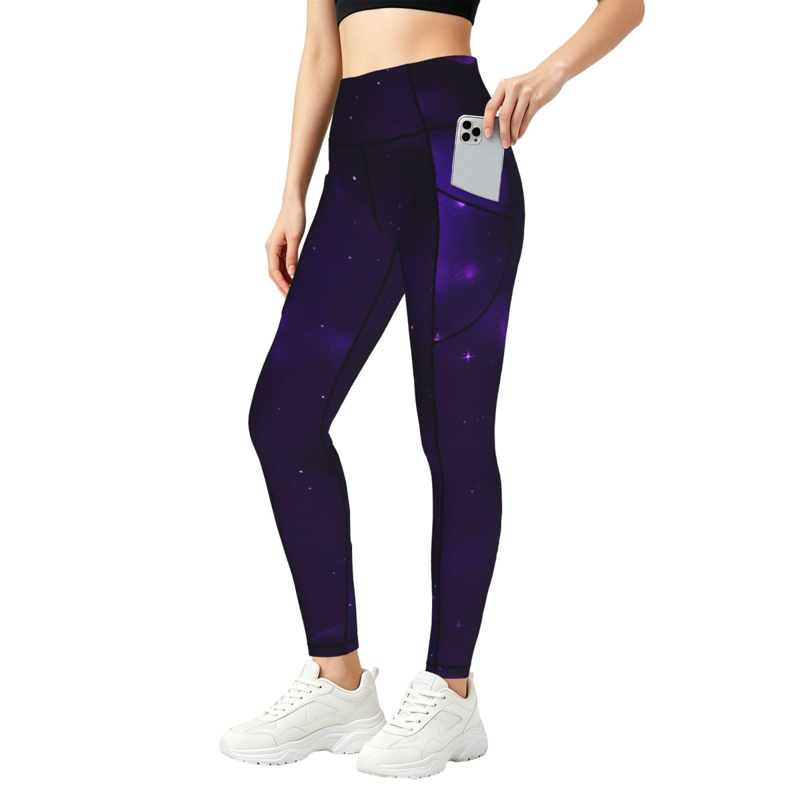 Leggings con estampado estrellado Galaxy Starry Space, conjuntos cómodos para ejercicio 8