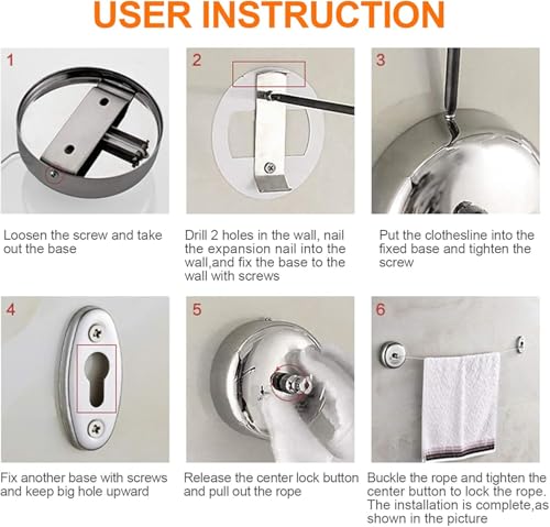 Image of Retractable Cloth line for Drying Clothes Indoor,Heavy Duty Double Cloth Drying Rope for Balcony,Wall Mounted Cloth Drying Stand Laundry Clothesline Adjustable Washing Line 13.8 Ft Wire (Very Small)