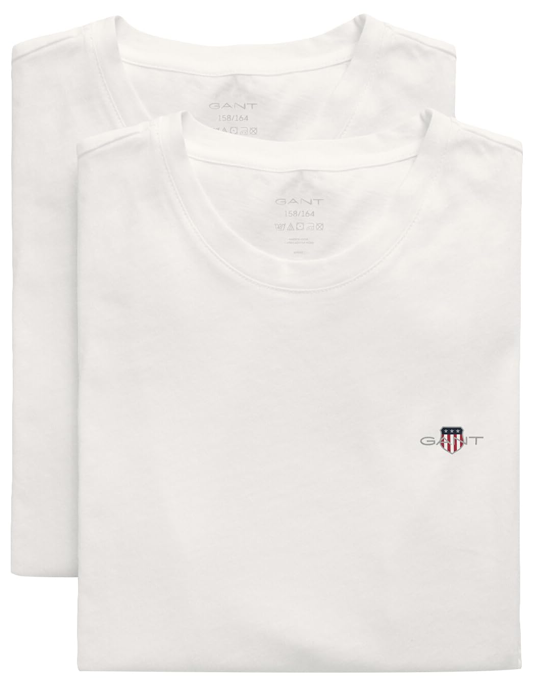 Gant Men's White 2-Pack Crew Neck T-Shirts - 110 - Size 38