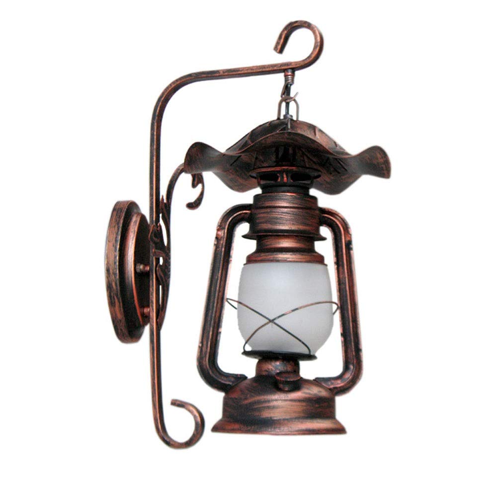 VDOQTLJT Wall Lamp Retro Nostalgic American Country Wrought Iron Aisle Staircase Corridor Antique Leaf Lantern for House Villa Bar Restaurants