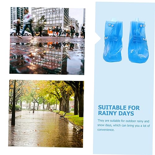 Luxshiny par de cubiertas impermeables para zapatos, protectores antideslizantes de PVC para uso al aire libre, para hombres y mujeres miniatura 7