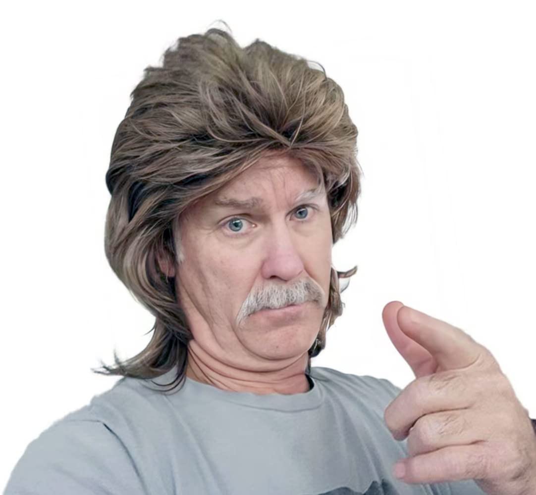 Traqur Mullet Wigs for Men 70s and 80s Theme Party Costumes Fancy Party