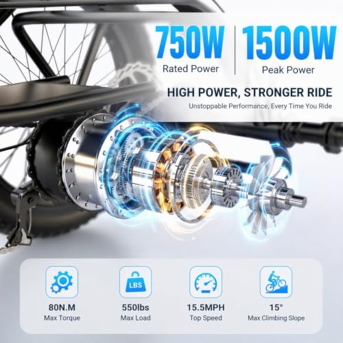 Image of ANCHEER Electric Tricycle for Adults, 20 inch Fat Tire Electric Trike, 15.5MPH Ebike for Seniors, 3 Wheel Electric Bike, 864Wh Removable Battery, LCD, Rear Differential, Rear Seat Basket