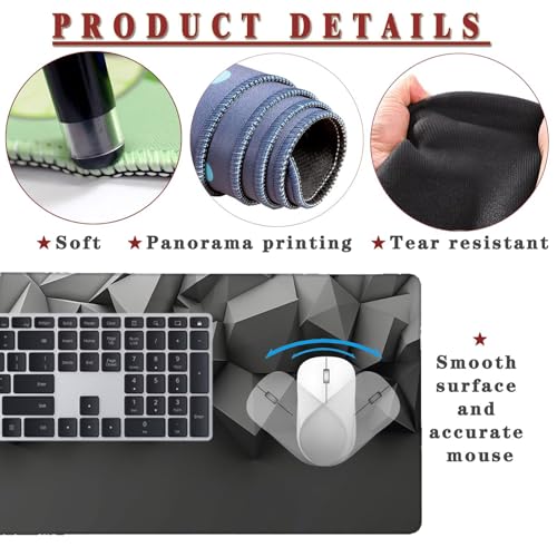 Tapis de bureau gamer antidérapant grand format pour setup propre - 4