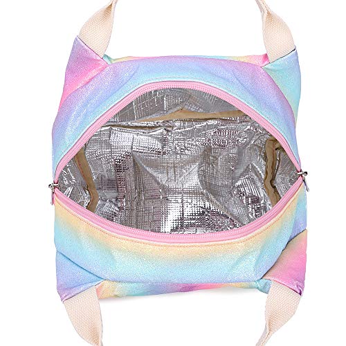 Rugzak meisjes schoolrugzak regenboog glitter rugzak kinderrugzak schooltassen set tiener kleurrijke schoolrugzak dames casual dagrugzak voor reizen werk, regenboog, - Image 7