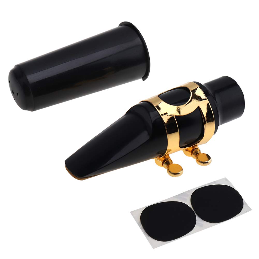 OriGlam Alto Sax Mouthpiece Set, Professional Alto Sax Saxophone Mouthpiece Kit with Cap Metal Buckle Reed Pads Musical Instruments for Alto Saxophone Replacement