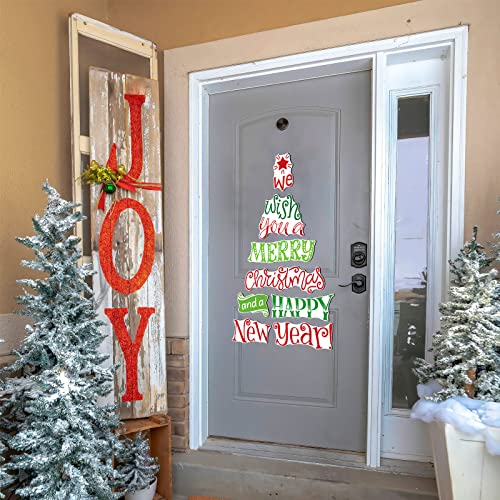 Image of Christmas Refrigerator Magnets Magnetic Christmas Tree Refrigerator Stickers Xmas Tree Fridge Magnets DIY Xmas Decorations for Metal Door Decor, 24 Inch