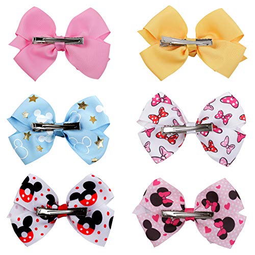 image for DaLin 6Pcs/Set Hair Bows for Girls, Hair Bows Alligator Clips for Girl