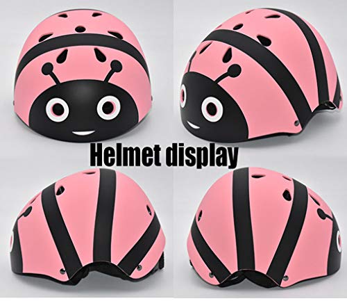 Yx-outdoor Kids Protective Gear Helmet Set,for Ice Skating, Roller Skating, Skateboarding, Cycling,Seven Piece Set,Knee Elbow Wrist Protective pad Set,with Helmet,Orange,XS - Thumbnail 3