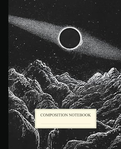 Composition Notebook College Ruled: Astronomy Sun, Earth & Moon Eclipse Vintage Illustration | Science Aesthetic Journal for Back to School, College & University