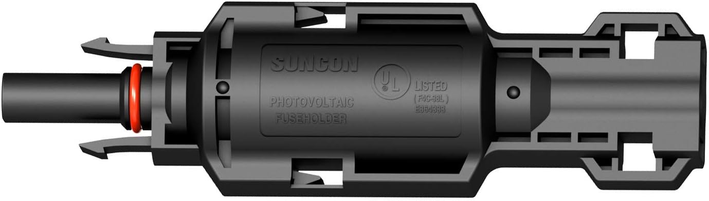 ASOLAR 10 Packs PV in-line Fuse Holder F4C-212-1038 15A or 20A 1000v with Male/Femal Connector Solar Connector (Dimension 29mmX118mm) with Fuse(dimesion 10X38mm) Solar Fuse Holder UL Listed (15A)