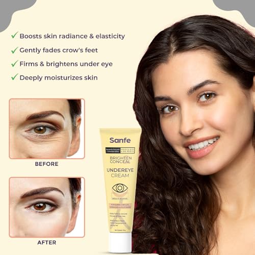 Image of Sanfe Brighten & Conceal Undereye Cream | For dark Circlers, wrinkles & puffiness | For women, 20g