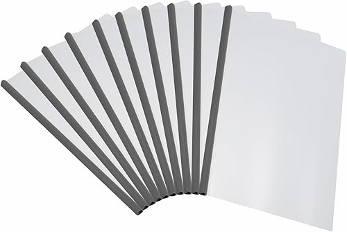 PATIKIL Cubiertas transparentes para informes con barra deslizante, 10 cubiertas de currículum de agarre deslizante de 0.394 pulgadas de capacidad,