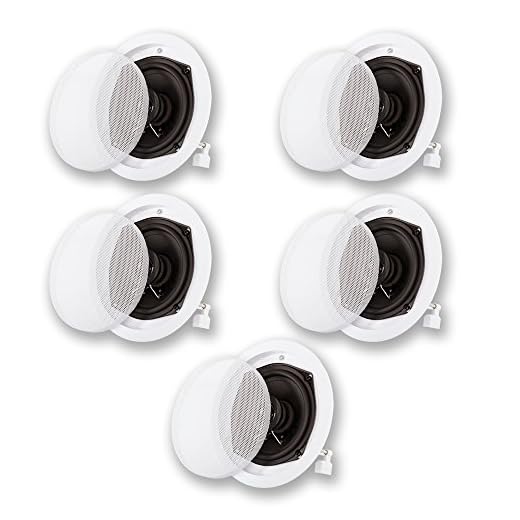 Acoustic Audio by Goldwood R191 in Ceiling/in Wall 5 Speaker Set 2 Way Home Theater 1000 Watt New R191-5S