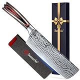 Sunnecko 7” Nakiri Knife Razor Sharp 15° Edge – German 1.4116 High-Carbon Steel Kitchen Knife...