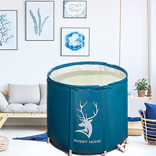 KELIXU Portable Bathtub, Foldable Soaking Bath Tub for Shower Stall, Thickening with Thermal