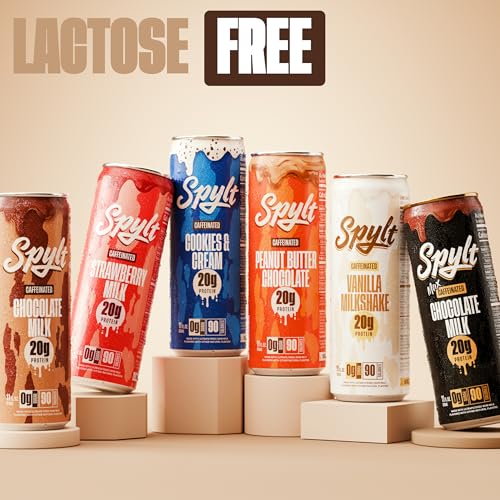 Image of Spylt High Protein Milk - 6 Flavor Variety Pack with 60mg Caffeine & 20g Protein - 90 Calories, Ready to Drink, Sugar Free, Lactose Free Milk, Perfect for Workout Recovery & Afternoon Pick Me Up - 12 Count