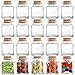 Dicunoy 20 PCS Glass Favor Jars with Cork Lids, 2 OZ Mini Square Vials Bottles for Herb Storage, Small Spice Containers for Tea, Jelly, Candy, Potions, Wedding & Party Favors, DIY Crafts