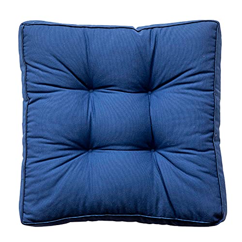 Chaise coton confort piqué bleu marine 45x45 galette épaisse assise douce voiture et bureau