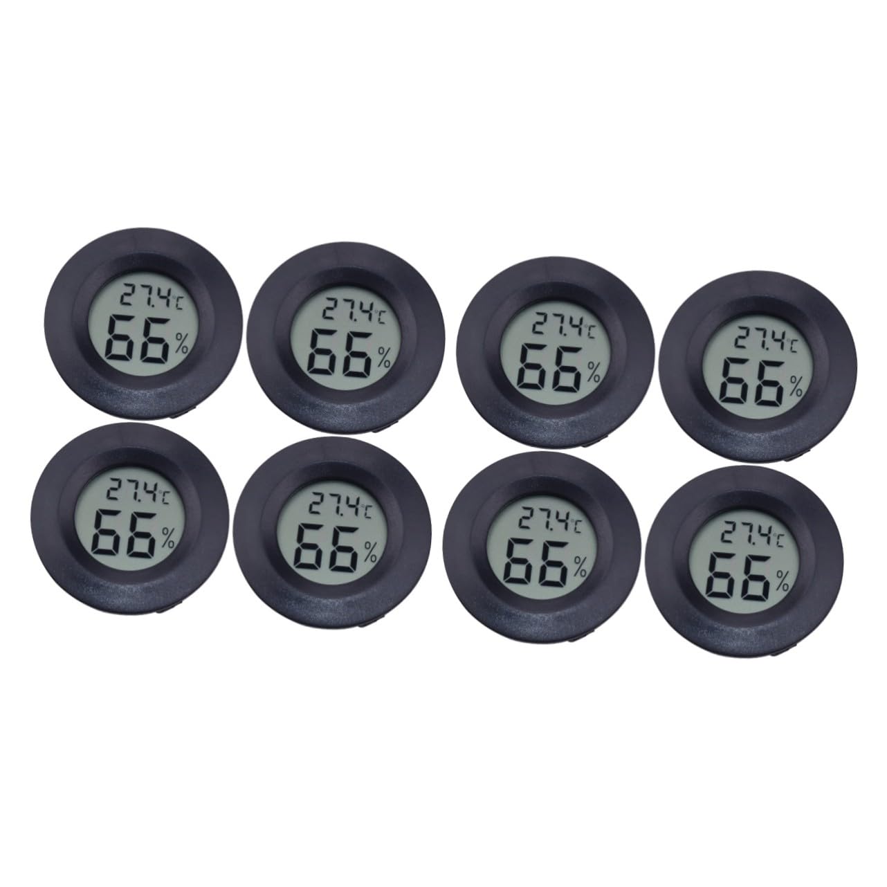 BESPORTBLE 8 Piezas Medidor Digital de Temperatura y Humedad para Reptiles y Ligero Termómetro Higrómetro Portátil para Terrarios y Doméstico Pantalla Celsius de Unidades Negras