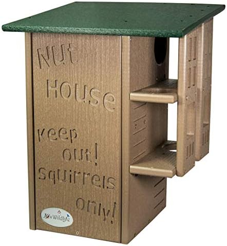 JCs Wildlife Green & Tan Ultimate Squirrel House Nesting Box - A Perfect Playground and House for Your Squirrels - Squirrel Nesting Box - Made in The USA