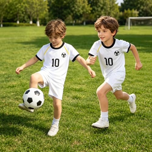 Image of Soccer Jersey Kids Boys Argentina Jersey Shirt Soccer Boys Tshirts Round Neck Short Sleeve Top