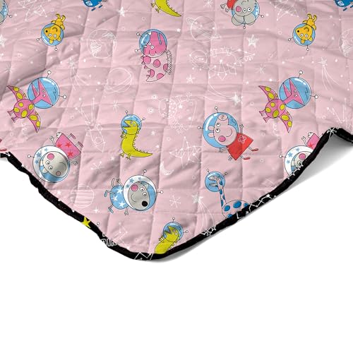 Image of Northwest Peppa Pig Dino Stars Quilted Blanket, Comfy Throw, Lightweight Bedding for Bed, Couch, or Sleepovers, 60 x 80 inches