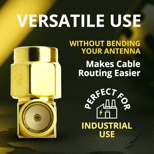 Conector coaxial en ángulo recto SMA macho a hembra 2 unidades miniatura 4
